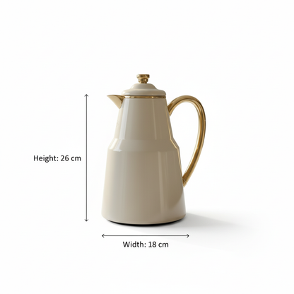 Pilsco Premium Thermal Flask – (ivory & gold, 1.0L) - Mawaeen