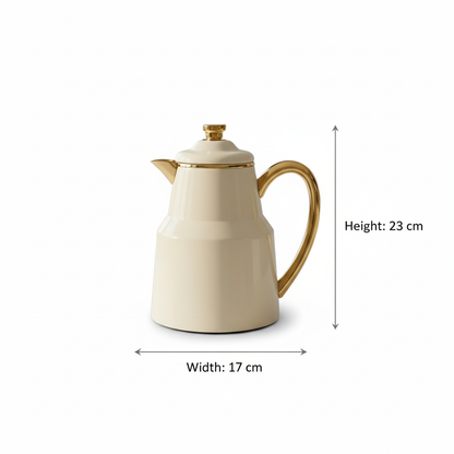 Pilsco Premium Thermal Flask – (ivory & gold, 0.35L) - Mawaeen