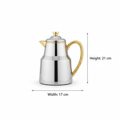 Pilsco Premium Thermal Flask – (Silver & Gold, 0.35L) - Mawaeen