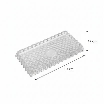 Mawaeen Luxury Glass Cake Plate – Clear - Mawaeen