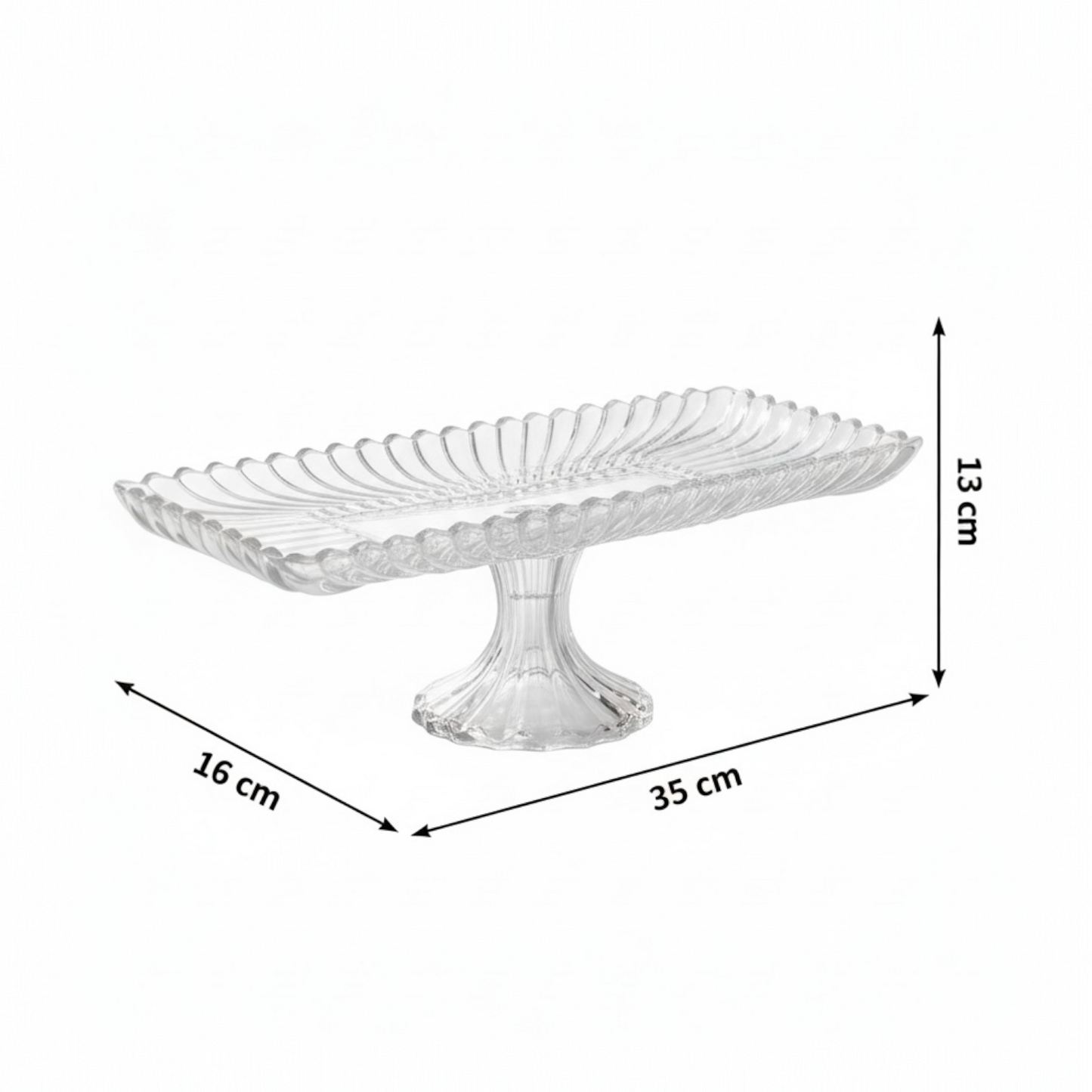 Mawaeen Luxury Glass Cake Plate – Clear - Mawaeen