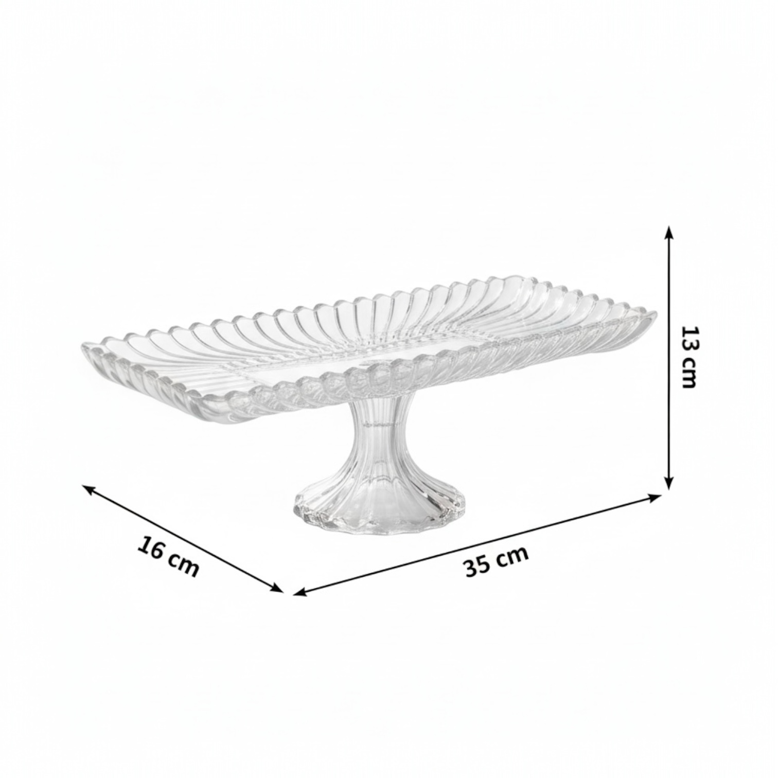 Mawaeen Luxury Glass Cake Plate – Clear - Mawaeen