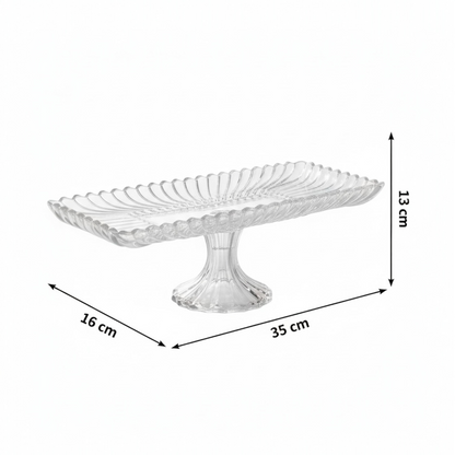 Mawaeen Luxury Glass Cake Plate – Clear - Mawaeen