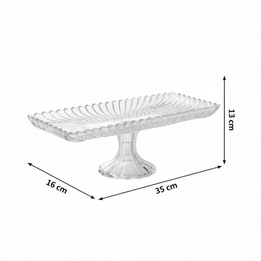 Mawaeen Luxury Glass Cake Plate – Clear - Mawaeen