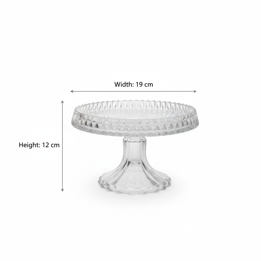 Mawaeen Round Luxury Glass Cake Stand (S) - Mawaeen