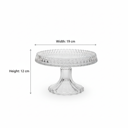 Mawaeen Round Luxury Glass Cake Stand (S) - Mawaeen
