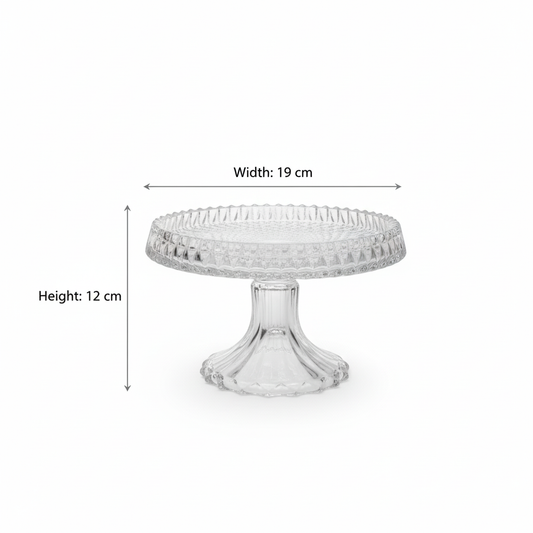 Mawaeen Round Luxury Glass Cake Stand (S) - Mawaeen