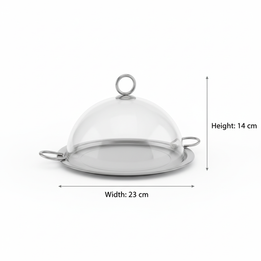 Mawaeen Luxury Cake Plate with Glass Dome – (S)