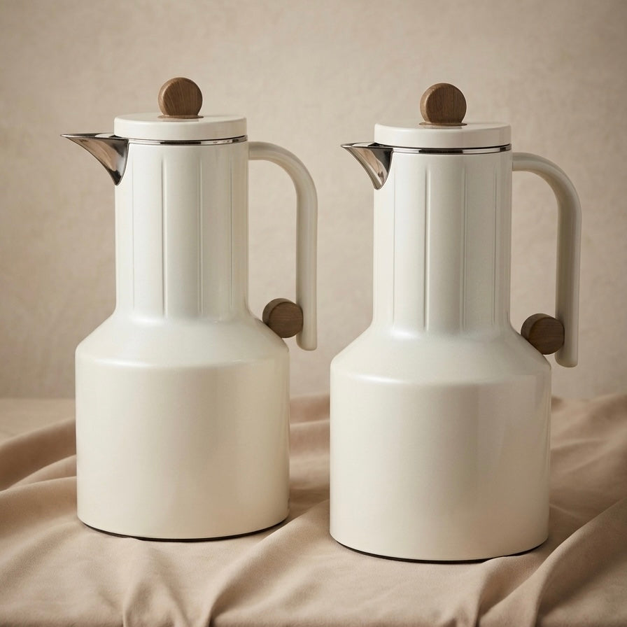 Regal Modern 2-Piece Beige Flask Set (1L + 1L) - Mawaeen