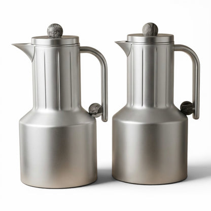 Regal Modern 2-Piece Matt Silver Flask Set (1L + 1L) - Mawaeen