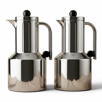 Regal Modern 2-Piece Mirror Silver Flask Set (1L + 1L) - Mawaeen