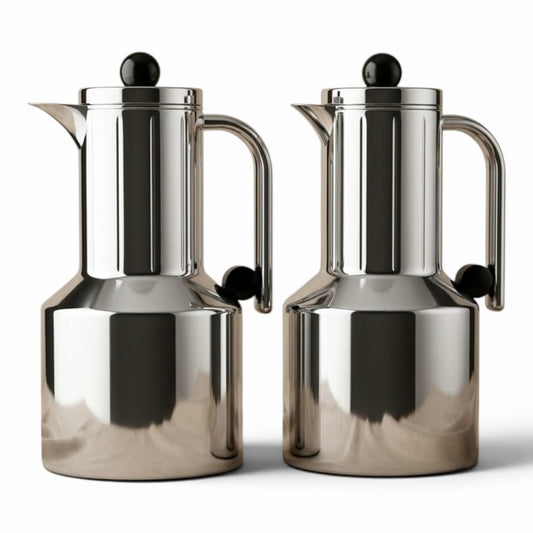 Regal Modern 2-Piece Mirror Silver Flask Set (1L + 1L) - Mawaeen