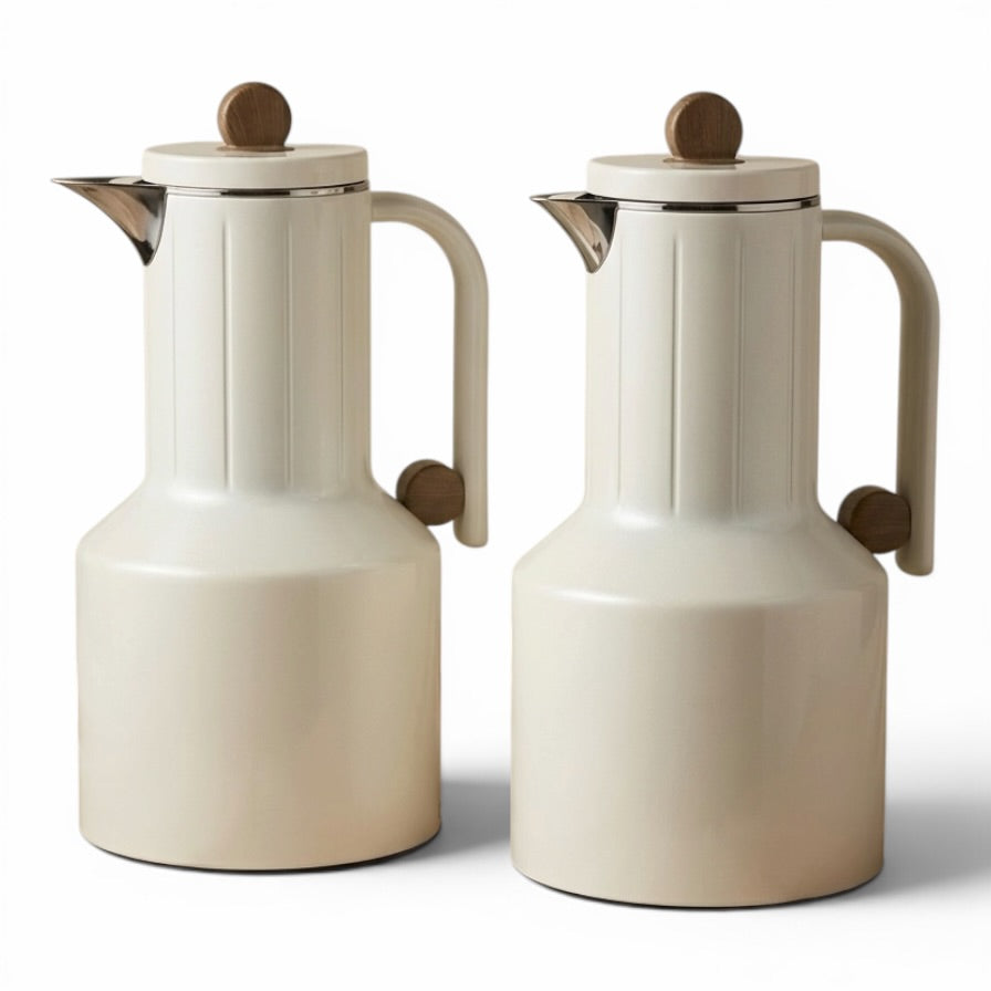 Regal Modern 2-Piece Beige Flask Set (1L + 1L) - Mawaeen