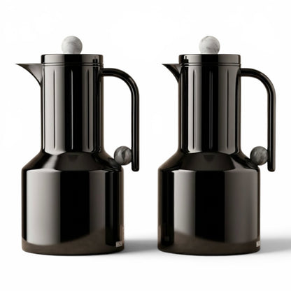 Regal Modern 2-Piece Glossy Black Flask Set (1L + 1L) - Mawaeen