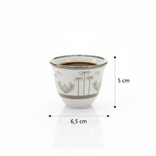 Cawa Arabic Coffee Cups Set S/Line – 12 Pieces (80cc) - Mawaeen