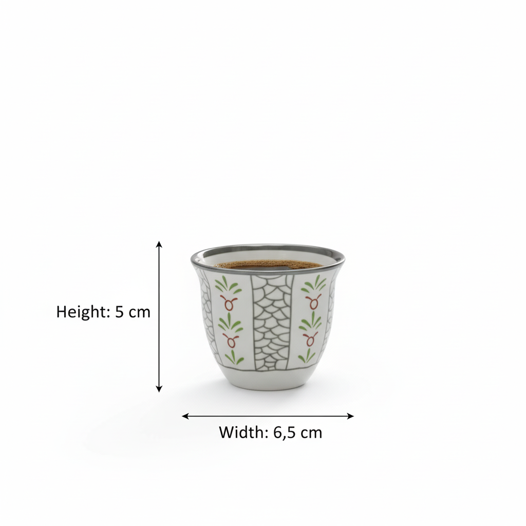 Cawa Arabic Coffee Cups Set S/Line – 12 Pieces (80cc) - Mawaeen