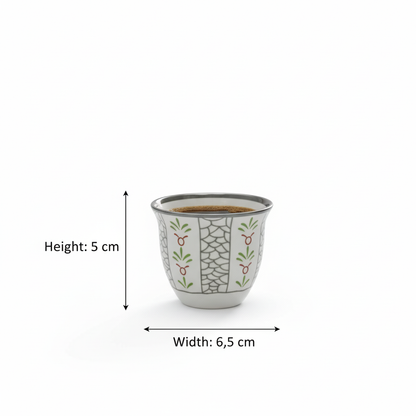 Cawa Arabic Coffee Cups Set S/Line – 12 Pieces (80cc) - Mawaeen