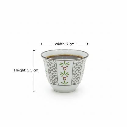 Cawa Arabic Coffee Cups Set S/Line – 12 Pieces (120cc) - Mawaeen