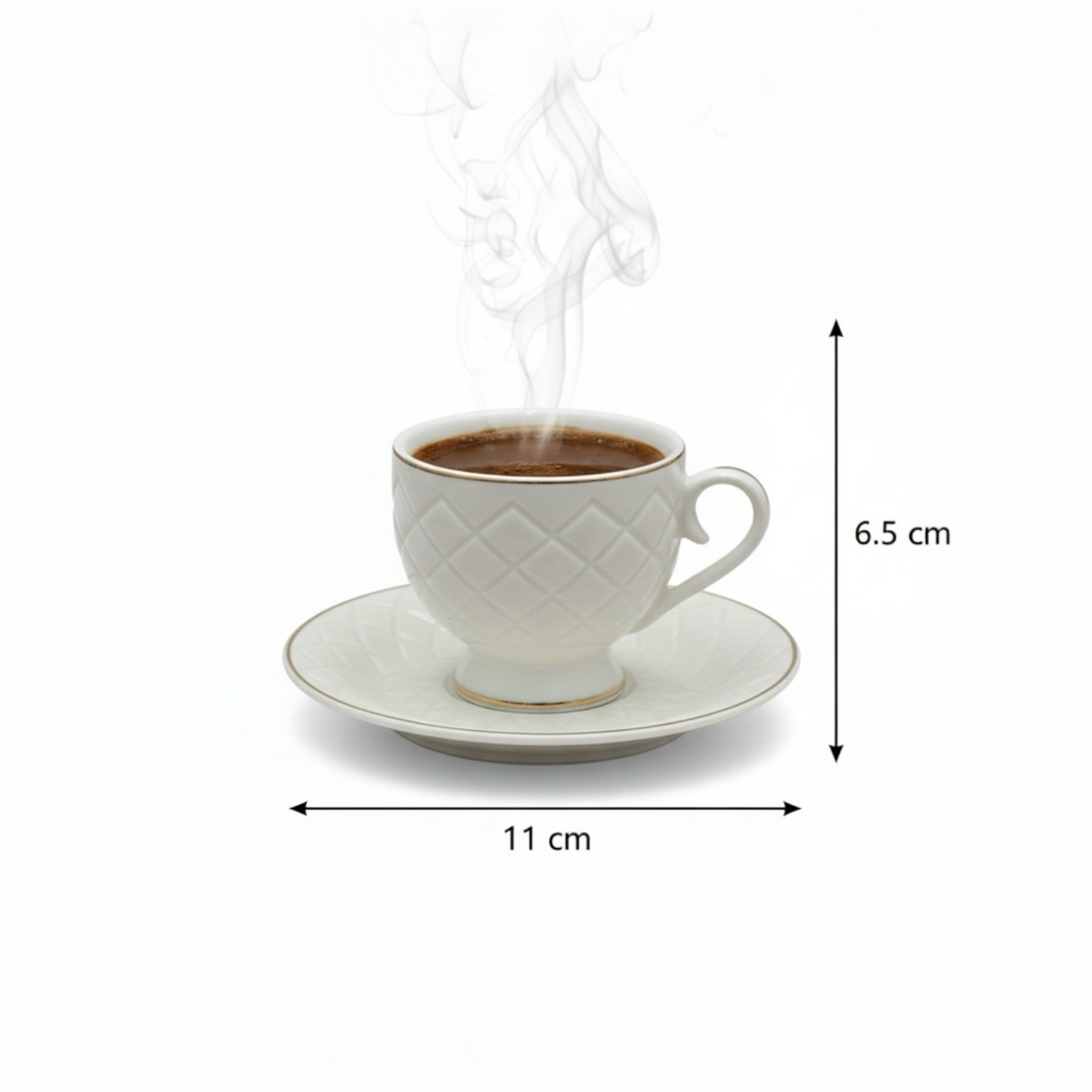 Cawa Arabic Coffee Cups Set G/Line – 6 Pieces (80cc) - Mawaeen