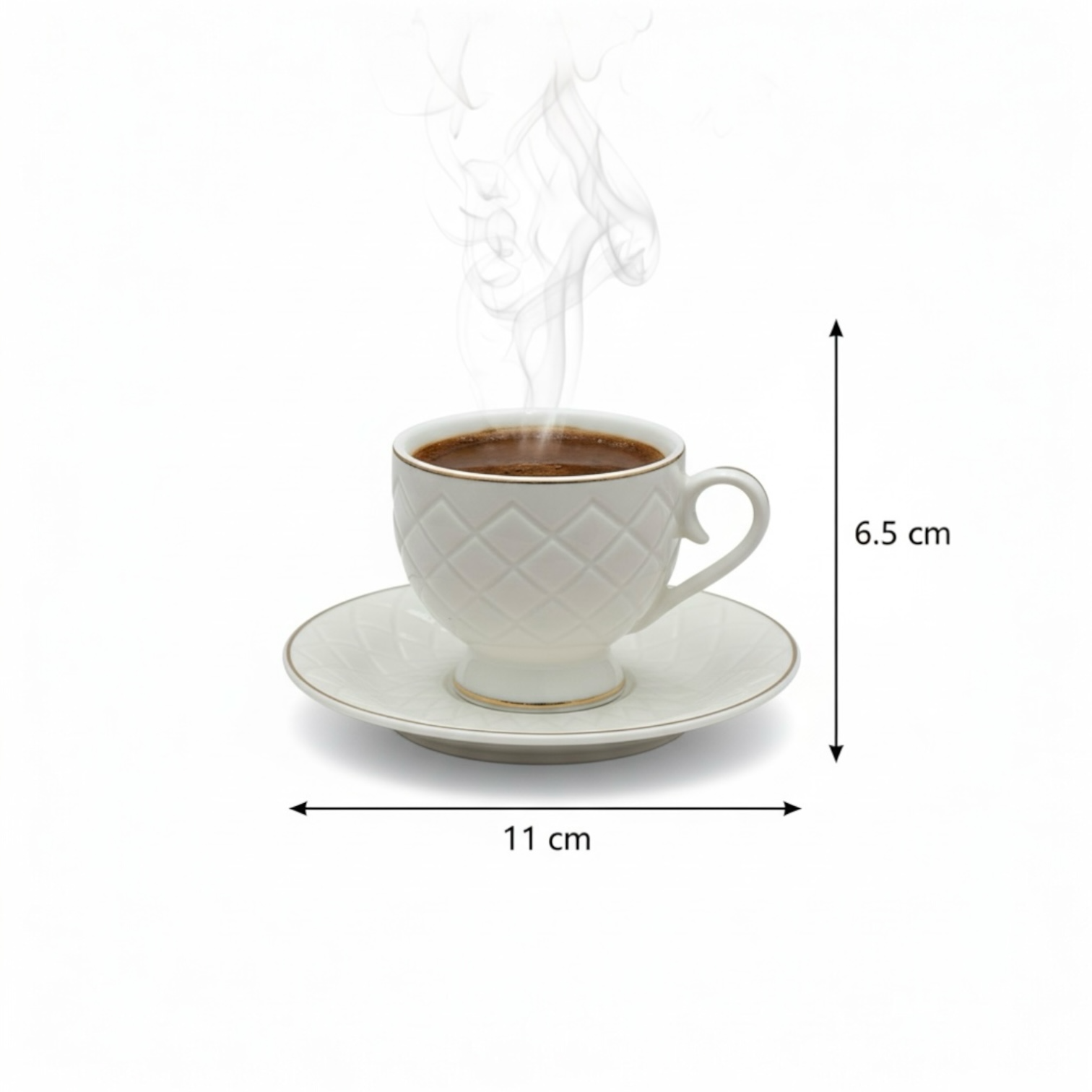 Cawa Arabic Coffee Cups Set G/Line – 6 Pieces (80cc) - Mawaeen