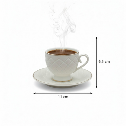 Cawa Arabic Coffee Cups Set G/Line – 6 Pieces (80cc) - Mawaeen