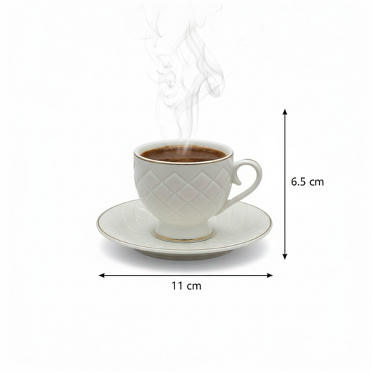 Cawa Arabic Coffee Cups Set G/Line – 6 Pieces (80cc)