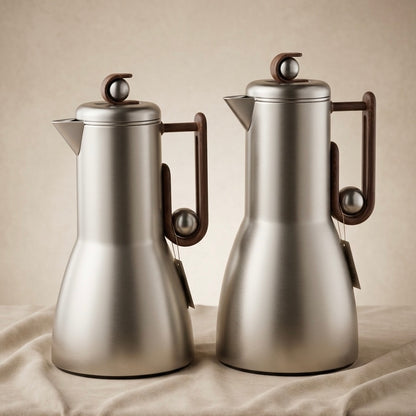 Al Marjan Flask Set M/Silver Wood - 1L + 1L