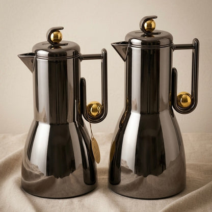 Al Marjan Flask Set Chrome/Gold- 1L + 1L