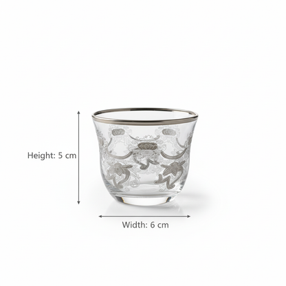 Cawa Arabic Coffee Cups Set Silver – 6 Pieces (80cc, Turkish Made) - Mawaeen