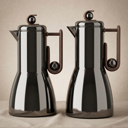Al Marjan Flask Set Chrome/Wood - 1L + 1L