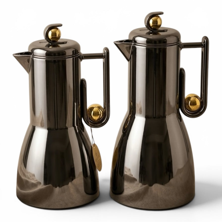 Al Marjan Flask Set Chrome/Gold- 1L + 1L