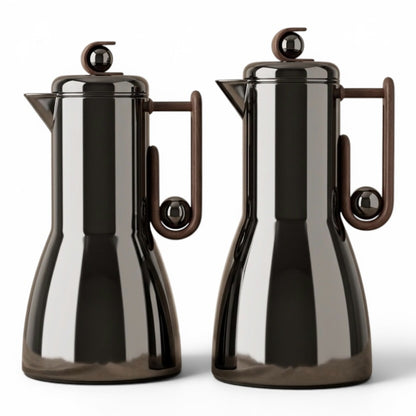Al Marjan Flask Set Chrome/Wood - 1L + 1L