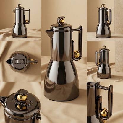 Al Marjan Flask Set Chrome/Gold- 1L + 1L