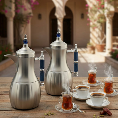 Premium Modern Dallah Set – Elegant Contemporary Design (1L + 1L) - Mawaeen