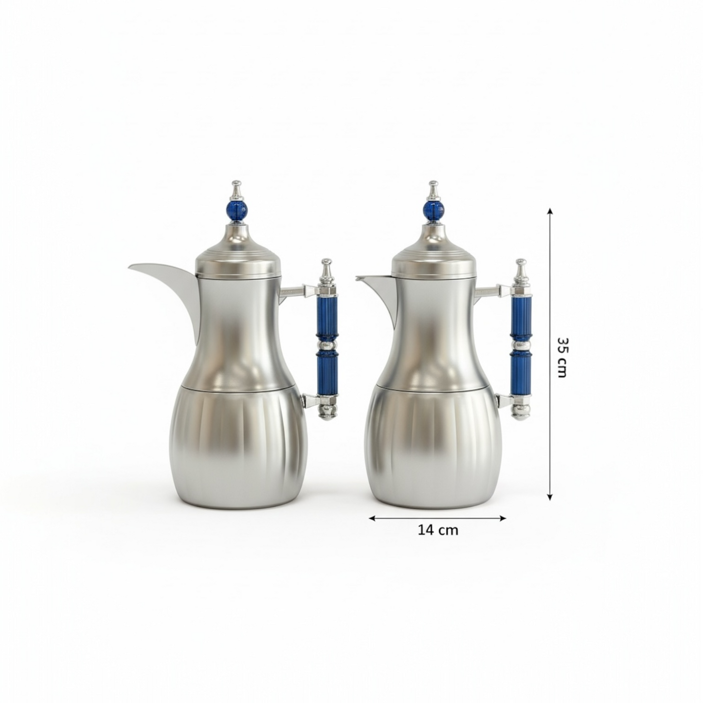 Premium Modern Dallah Set – Elegant Contemporary Design (1L + 1L) - Mawaeen