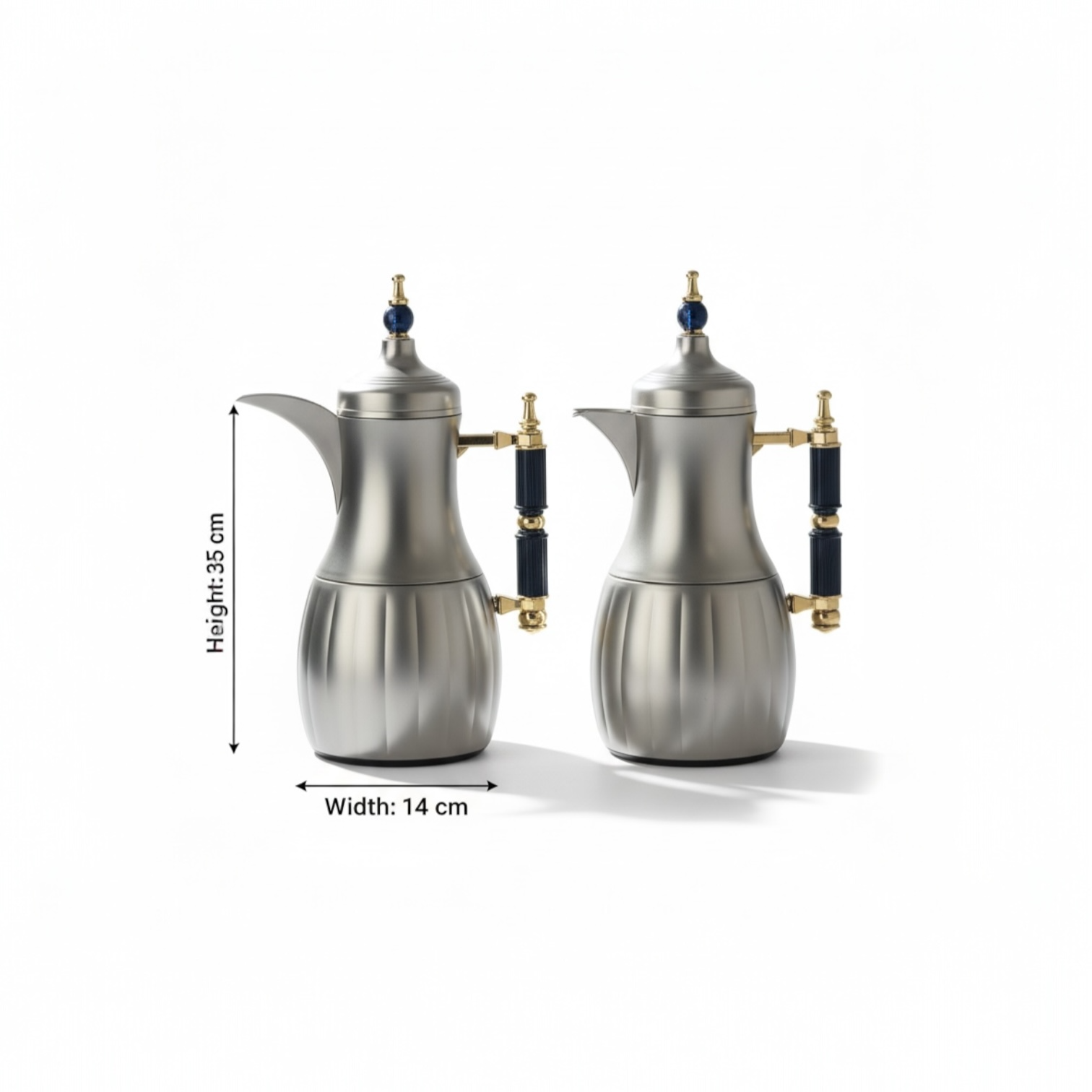 Premium Modern Dallah Set – Elegant Contemporary Design (1L + 1L) - Mawaeen
