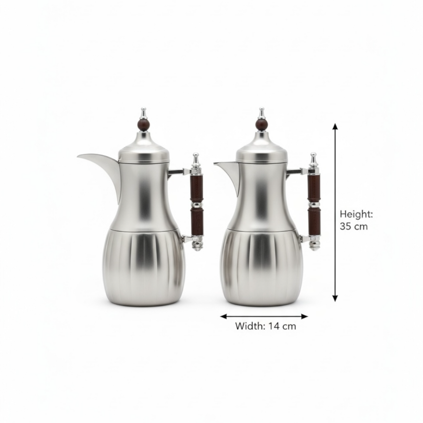 Premium Modern Dallah Set – Elegant Contemporary Design (1L + 1L) - Mawaeen