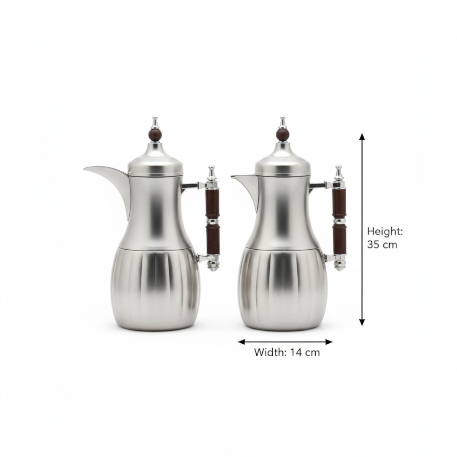Premium Modern Dallah Set – Elegant Contemporary Design (1L + 1L) - Mawaeen