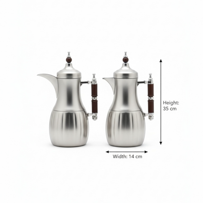Premium Modern Dallah Set – Elegant Contemporary Design (1L + 1L) - Mawaeen