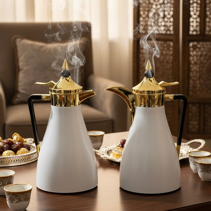 Regal Elegant Arabic Dallah Set – Modern Tapered Silhouette (1L + 1L) - Mawaeen