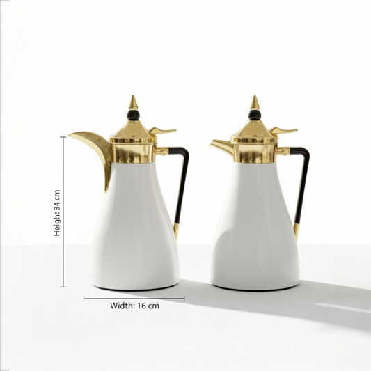 Regal Elegant Arabic Dallah Set – Modern Tapered Silhouette (1L + 1L)