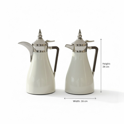 Regal Elegant Arabic Dallah Set – Modern Tapered Silhouette (1L + 1L) - Mawaeen