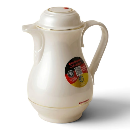 Rotpunkt German Vacuum Flask – 330 - RWE White with Gold Trim (1.0 Liter)