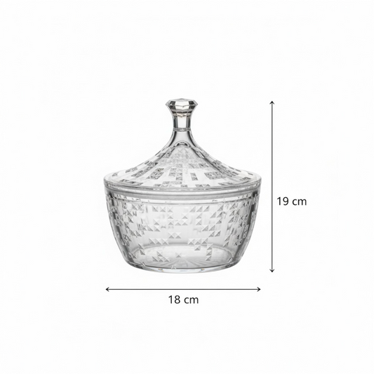 Premium Acrylic Date Bowl with Lid – Elegant Serving Piece (M) - Mawaeen