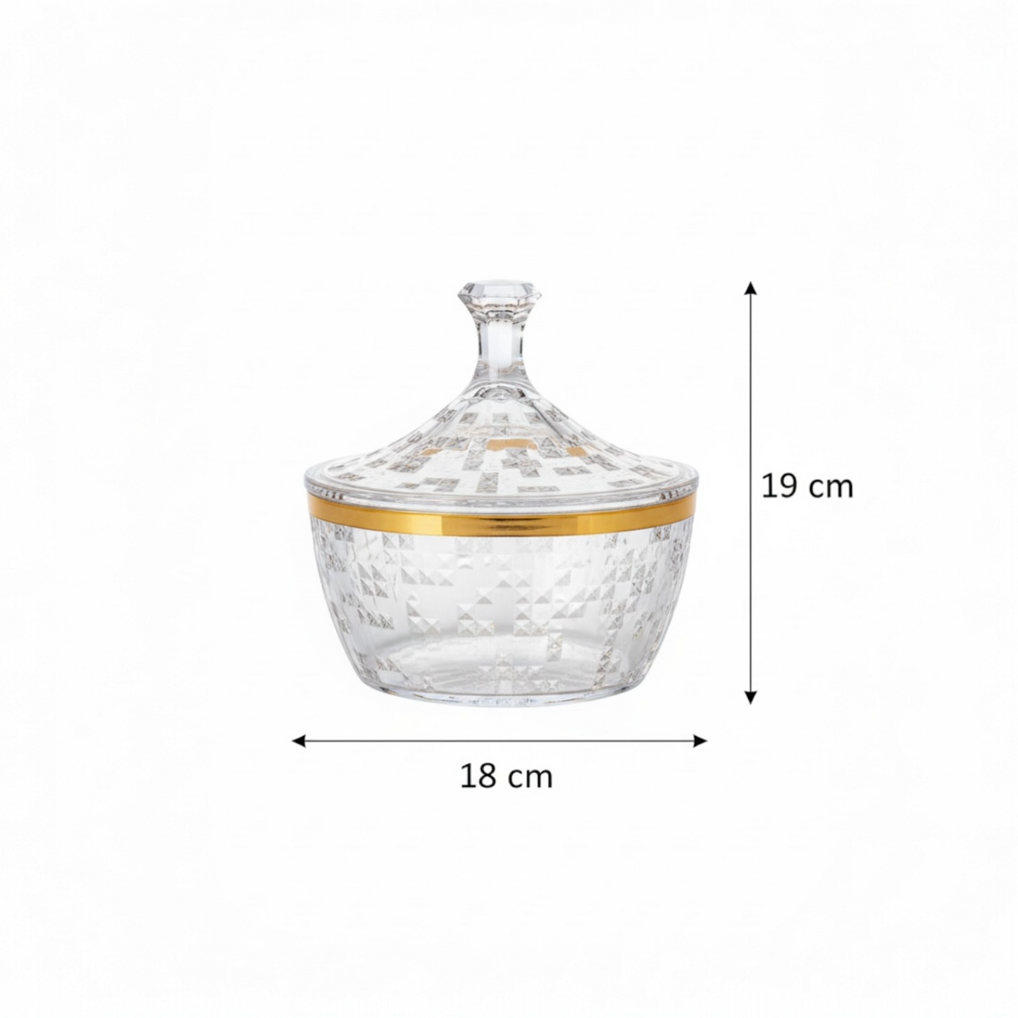 Premium Acrylic Date Bowl with Lid G/Line – Elegant Serving Piece (M)