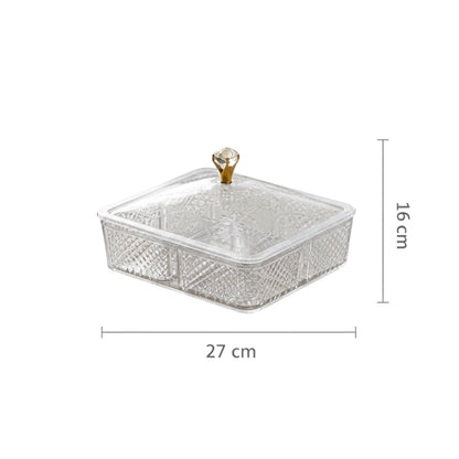 Elegant Acrylic Candy Box D/4 with Lid – Square Design (L) - Mawaeen