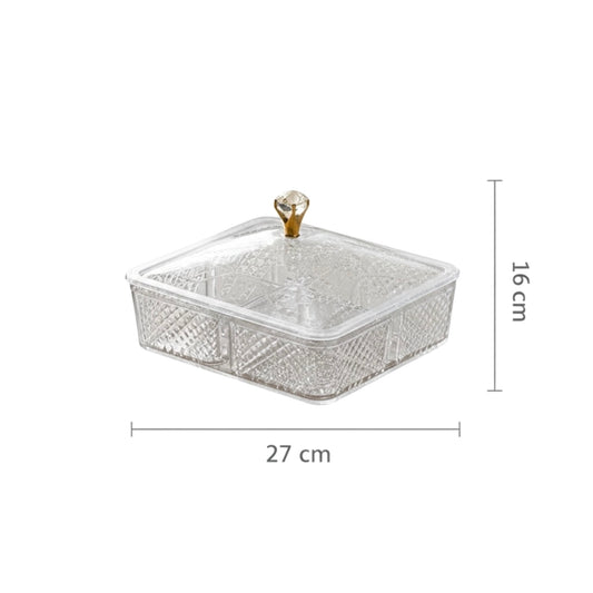 Elegant Acrylic Candy Box D/4 with Lid – Square Design (L) - Mawaeen