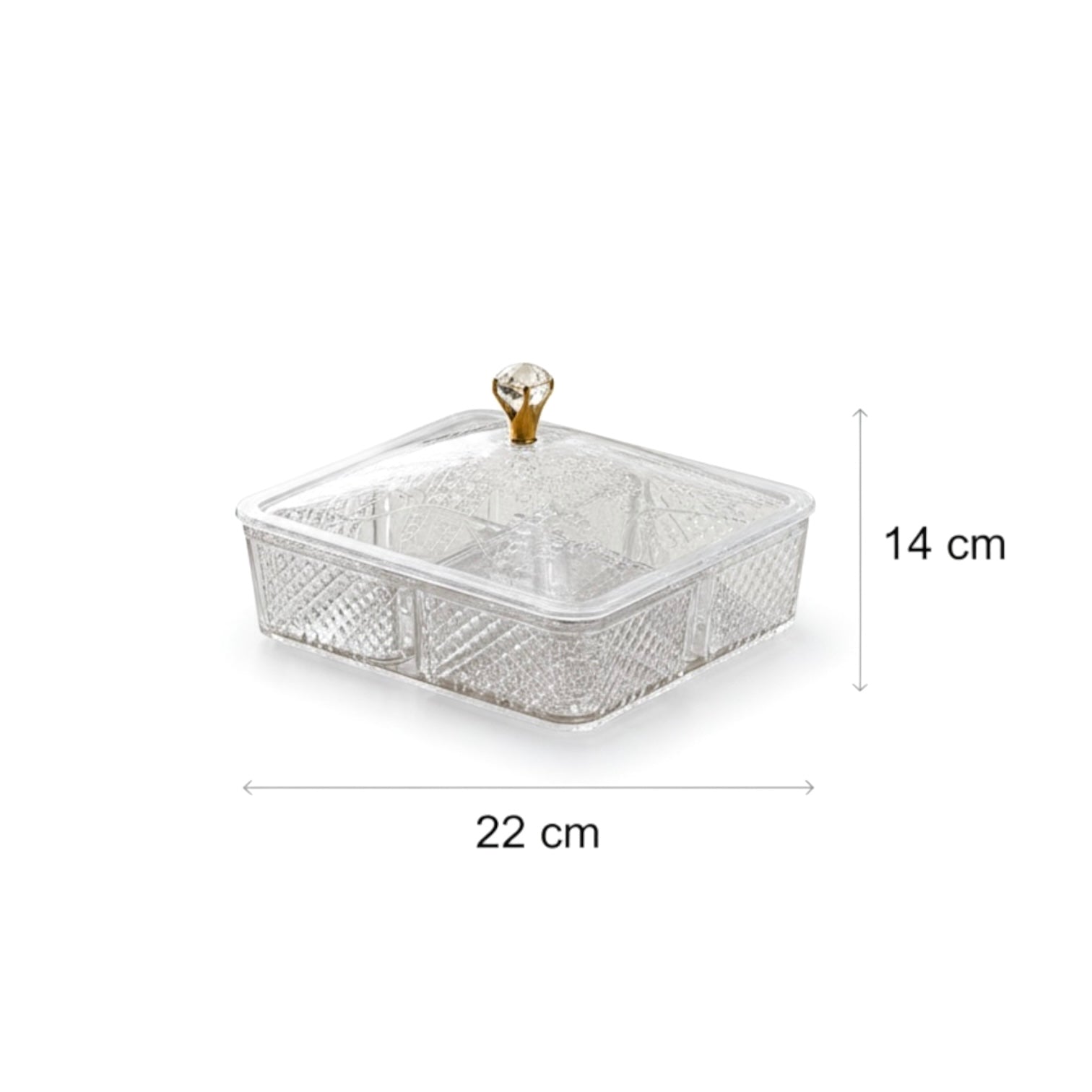 Elegant Acrylic Candy Box D/4 with Lid – Square Design (S) - Mawaeen