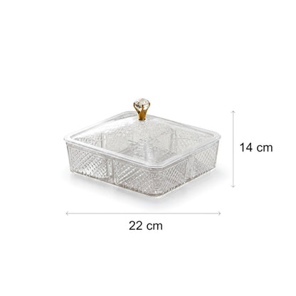 Elegant Acrylic Candy Box D/4 with Lid – Square Design (S) - Mawaeen