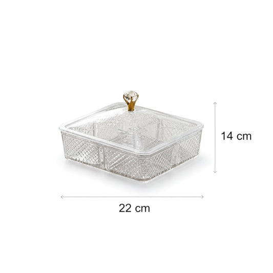 Elegant Acrylic Candy Box D/4 with Lid – Square Design (S) - Mawaeen
